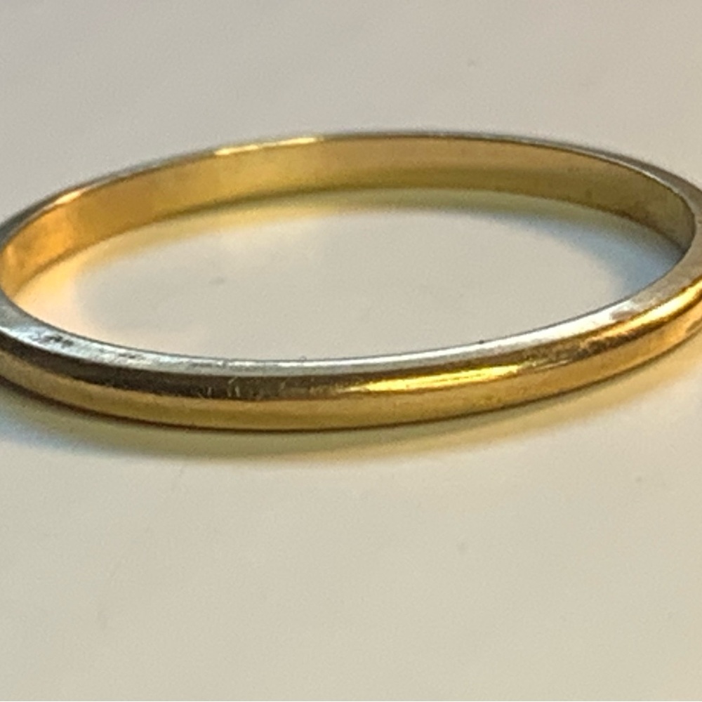 Gold Stackable Women's Thin Band Ring - Picture 2 of 10
